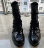 Bottes de moto en cuir à sangle croisée, chaussures noires personnalisées punk