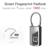 Türschlösser 2023 Elektronisches Vorhängeschloss Fingerabdruckschloss USB wiederaufladbar Smart Keyless Security Locker Home Gepäck Schlafsaal 231212