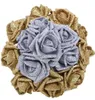 装飾的な花の花輪510pcs Glitter Goldsilver Foam Rose Wedding Bouquet DecorationFleurs Leath Diy Diy Home Decor fake fl2683401