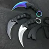 CS Go Counter Strike Claw Karambit Neck مع غمد Tiger Tooth Red Red Red ، Blue ، Dnife Golden Camping Sknife