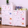 Grote Opberglade Kast Voor Baby Plastic Kinderen Speelgoed Organizer Lades Eenvoudige DIY Garderobe Vierlaags Kast Y11162831