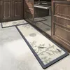 Bath Mats Water Proof and Oil-resistant Kitchen Mats Wipeable PVC Leather Easy-care Bathroom Firm and Non-slip Soft Rug Tapis 231212