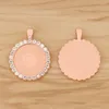 Kolye Kolyeleri 5 Parçalı Tutaraç Tepsisi Boş Çerçeve Camochon Cabochon DIY Kolye için 25mm Ayar Mücevherat Yapımı Aksesuarlar