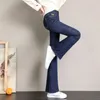 Womens Jeans Retro Plush Lined Flash Winter Warm Casual Tight Vaqueros Thick Elastic Denim Pants High Waist Bell Bottom 231213