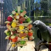 Andra fågelförsörjningar papegoja tugga leksak färgglada naturliga trä rotting bollpusselbur klättring för cockatiels macaw medium fåglar