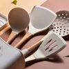 Przybory kuchenne Silikonowe naczynia kuchenne łyżki noża do przechowywania rurki słoma kolorowy uchwyt narzędzie 231213
