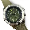 Klassieke 1884 Heren Hoogwaardige horlogebandhorloges Heren Men Army Green Nylon Leather Riem Polswatach Relojes de Lujo Para Hombre 46mm2187