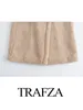 Casacos de trincheira femininos trafza 2023 mulheres casaco de lã macio encaixe longo moda vintage manga outono inverno jaqueta solta casaco quente