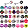 Logo Stainless Straight Tongue Barbells 14G Piercing Ear Bar Nipple Ring Body Piercing Jewelry For Women Men 100pcs6251788