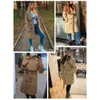 Nuevo Otoño Invierno chaquetas elegantes para mujer 2023 abrigo de trinchera Lisa con doble botonadura Vintage cuello vuelto gabardina cálida con cinturón