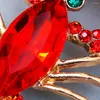 Dingle örhängen mode trend röd kristall metall uttalande fin droppe örhänge högkvalitativa smycken tillbehör för kvinnor