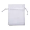 100 pcs lot white organza pafer bags 웨딩 주얼리 포장 파우치 멋진 선물 가방 팩토리 2130