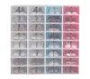 12st Shoe Box Set Multicolor Foldbar förvaring Plastic Clear Home Organizer Shoe Rack Stack Display Lagringsarrangör Single Box X5332407