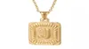 Rektangel Initial AZ Letter Pendant Charm för män Kvinnor 18K Gold Plated Capital Letter Pendant Necklace Chain 18inch6921115