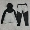 Survêtements pour hommes printemps-été à capuche épissé vêtements décontractés sport Jogging ensemble deux pièces 231213