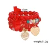 Bohême multicouche élastique tissage Bracelets ensemble pour femmes coeur papillon ruban perles combinaison Bracelet charme bijoux cadeaux