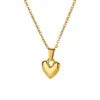 Pendentif Colliers Collier de coeur en relief en acier inoxydable pour femmes Collier ras du cou Tendance quotidienne Bijoux de couleur d'or Couple Accessoires