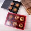 Envoltório de presente 100 pçs / lote transparente preto vermelho marrom caixa de bolo sobremesa macarons mooncake caixas de pastelaria embalagem 225u