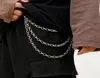 stainelss steel rolo waist chain Street Dance Jeans Pants Chain 3Layer Hip Punk Bounce Waist Hiphop 10mm huge8643703