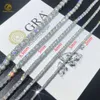 10k / 14k ouro sólido d vvs corte redondo 3mm 4mm 5mm diamante cultivado em laboratório brilhante joias de luxo colar de tênis com diamante pulseira