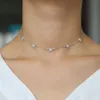 2019 Kerstcadeau vermeil 925 sterling zilver leuke ster choker charm kettingen charmante vrouwen sieraden fijne zilveren ketting T2001293W