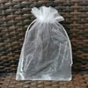 Stuff Sacks 100st/Lot 5x7 17x23 35x50cm Big White Organza Bags Drawstring Pouches For Jewelry Beads Wedding Party Gift Packaging Bag 231212