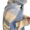 Luksusowy szalik projektant szalik dla kobiet męskie szalik moda kaszmir grube szal szal tęczowa sieć scraf jesienna zimowa wełna wełna szal head chusta fringe 40*220 cm