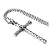 Pendentif Colliers Haute Qualité Couleur Argent Ou Or Croix Crucifix En Acier Inoxydable Hommes Avec Chaîne De Boîte Collier Unisexe 24"