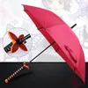 Umbrellas 16 Bones Automatically Open Long Handle Windproof Samurai Sword Umbrella Japanese Ninjalike Sun and Rain Straight 231213