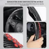 Car Electronics 1Pair Car Steering Wheel Cover 38cm Non-slip Silicone Steering Boost Cover Carbon Fiber/Matte Interior Decoration Accessories