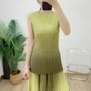 Women's Two Piece Pants Pleated Long Tank Top Wide Leg Gradient Set 2023 Summer Women's Sleeveless Plus Size