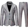 Męskie garnitury Blazers Męskie scenę Prom Błyszczące Rainbow Plaid Cei Cei Jacket Pants Men Dance Festival Christmas Halloween Party Costume Homme Y231212