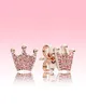 Pink Crown Stud örhängen Små söta kvinnor Sommarsmycken Rose Gold Earring med originallåda för 925 Sterling Silver Earring1271170