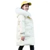 Down Coat Winter Jacket For Girls Teen Kids Parka Snowsuit Fashion Bright Waterproof Ytterkläder Barnkläder 6 8 10 12 14 år