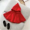 Jackets Cape Cloak Thick Winter Season Baby Children Clothing Girls Shawl Coat 2023 Simple Outerwear Lovely Causal Fashion