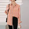 Frauen Blusen Damen Mode Lässig Streifen Shirts Bluse Frauen Tops Frau Button Up Hemd Weibliche Mädchen Langarm Kleidung BVy3232