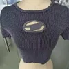 2023デザイナーの新しいスポーツシャツのトップ女性のニットTシャツレターレーベルファッション女性のノースリーブニットセーター
