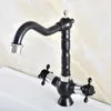 Bathroom Sink Faucets Black Oil Rubbed Bronze Silver Chrome Brass Kitchen Vessel Basin Swivel Spout Faucet Mixer Water Tap Anf492