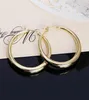 Solid Real 925 Silver Allmatch Round Hoop Earrings925 Stamped Plated Gold Circle Earrings Women Thick Than Normal One Huggie4212430