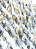 100 Cut Mink Pand Srebrny Randos Mens Womens Pierścienie ze stali nierdzewnej Biżuteria Biżuteria Prezent 9318244