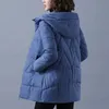 Mulheres para baixo parkas com capuz parkas outono inverno jaqueta feminina casual sólido engrossar casacos quentes moda feminina solto algodão acolchoado casaco oversized 231213