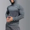 Hoodies masculinos fitness ao ar livre correndo outono roupas de manga longa fino com capuz jumper grande e alto para homens