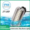 Universal 12v led 27 pontão subaquático de aço inoxidável marinho à prova dwaterproof água barco transom luz branco azul modules250m