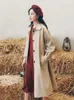 女性のトレンチコートヘップバーンウィンドブレーカーミッドレングス小さな薄い2023秋と冬の韓国スタイルルーズ学生ジャケット