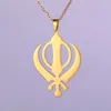 Pendentif Colliers Dawapara Classique Khanda Collier Sikhisme Symbole Protection Religieuse Amulette En Acier Inoxydable Bijoux En Gros