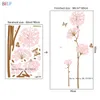 Romantische roze bloemen muursticker mooie vlinder interieur voor woonkamer kunst pvc vinyl muurstickers Chinese stijl behang