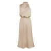 Casual Dresses Transitional Sexy Spring and Summer Fancy Satin ärmlös klänning Fashionable Elegant Lady Light for Women