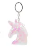 Cute Unicorn Keychain Glitter Pompom Sequins Key Ring Gifts For Guest Women Wedding Souvenir Car Bag Accessories Key Chain7488735