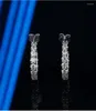 Creolen Charm 3mm Moissanit Diamant Ohrring Echt 925 Sterling Silber Schmuck Party Hochzeit Für Frauen Braut Geschenk