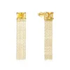 Boucles d'oreilles Metiseko 925 en argent Sterling carré jaune Zircon glands élégant bijoux distinctifs pour les femmes fête